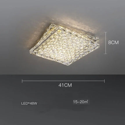 Plafonnier LED carré en cristal au design moderne pour intérieur — LZ4X9J