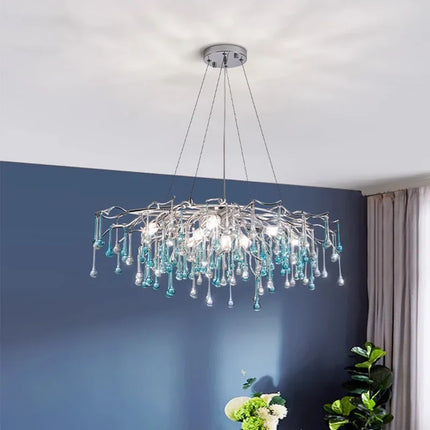 Lustre LED bicolore en verre style postmoderne — LZ4X9Q2