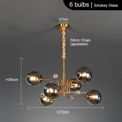 Lustre LED moderne à 10 globes décoratifs — LZ4N7Q2