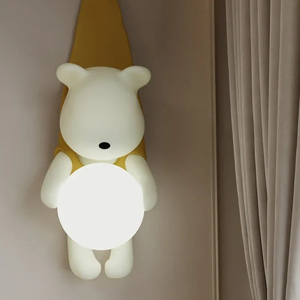Applique murale LED ours nordique en résine style crème pour chambre — LZ4N7XQ