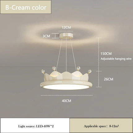 Lustre en cristal romantique pour chambre d'enfant princesse — LZ4P9X
