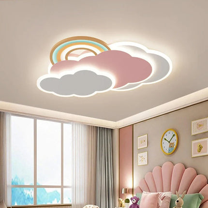 Plafonnier nuage arc-en-ciel romantique avec télécommande optionnelle — LZ4X9P2