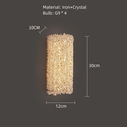 Applique murale dorée avec ampoule cristal clair et fil réglable — LZ4Q7M9