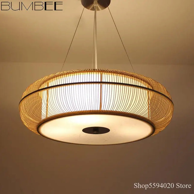 lustre en bambou fait main style moderne et élégant