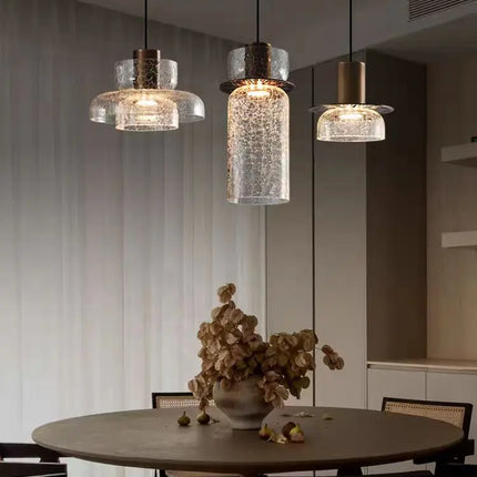 Suspension rétro en verre craquelé style américain pour bar et café — LZ4X9M