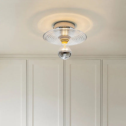 Applique murale LED ronde en verre effet ondulations d'eau nordique — LZ4X9T2