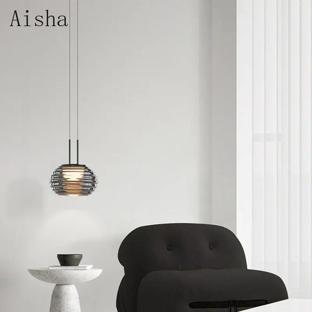 Lampe de chevet suspension LED en verre au design moderne — LZ4X9P