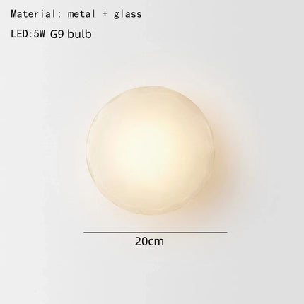 Applique murale nordique en verre transparent et métal doré — LZ4X9T