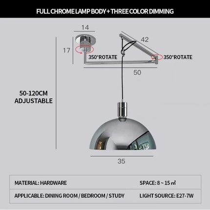 Lustre pliable télescopique au design nordique contemporain — LZ4X9M