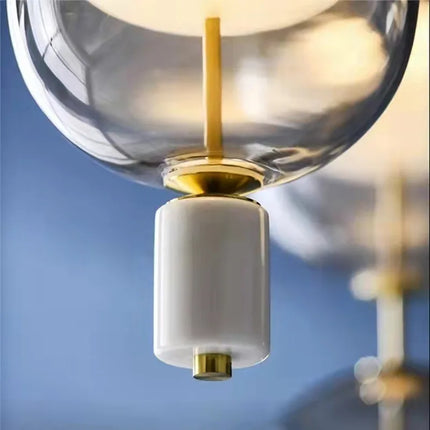 Suspension nordique en verre avec plafonnier marbre et métal — LZ4X9Q2