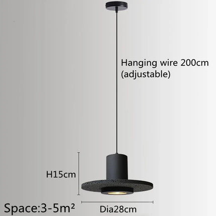 Suspension De Style Industriel Rétro Trou Noir Pierre LED Pendel Art Nordique Design Lustre pour Bar Salle À Manger Chambre