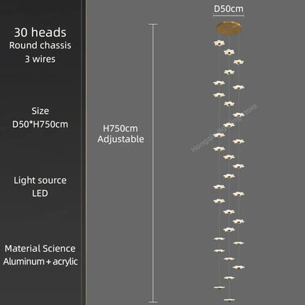Lustre décoratif moderne pour hall d'hôtel duplex luxe — LZ4X9P2