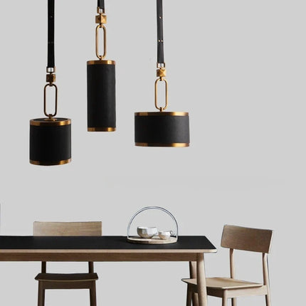 Lustre suspension moderne en cuir et verre cristal — LZ4X9P2Q