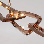 Longueur 150cm / Corps de lampe en or rose / Lumière neutre