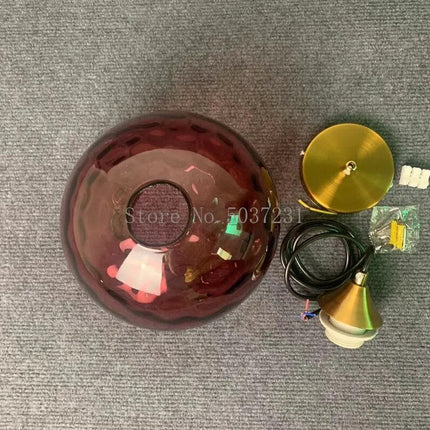Lustre suspension en verre coloré effet grain d’eau nordique — LZ4X9P
