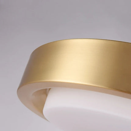 Plafonnier rond en cuivre avec abat-jour en verre moderne — LZ4G7M9