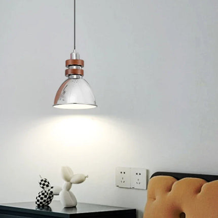 Lustre en bois massif finition argentée pour intérieur rétro et moderne — LZ4QJ7M