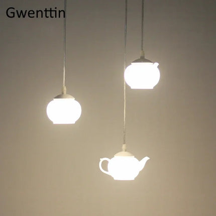 Suspension théière LED pour décoration intérieure nordique — LZ4X9Q2