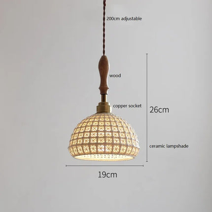 Suspension design papillon en céramique et bois — LZ4X9B