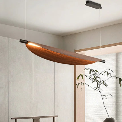Lustre japonais rétro en bois de noyer pour intérieur — LZ4X9T