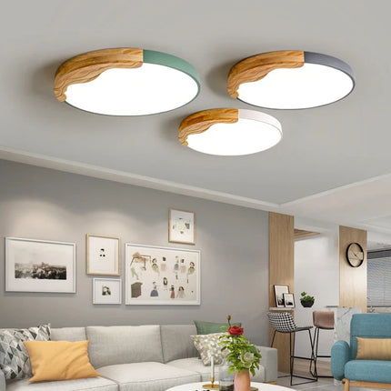 Plafonnier LED encastrable rond style nordique romantique macarons — LZ4X9P2