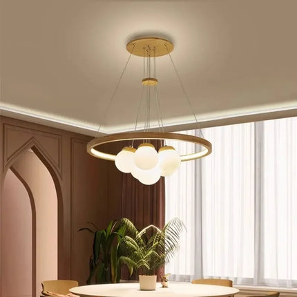 Plafonnier LED suspendu design en forme de boule en verre — LZ4X9T