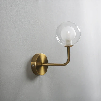 Applique murale nordique en métal avec globe en verre courbé — LZ4XJ9
