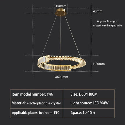 Lustre en cristal K9 pour décoration intérieure élégante — LZ3F7X
