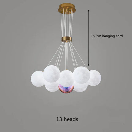 Lustre suspension boule en verre imprimé 3D planète lune — LZ4X9P