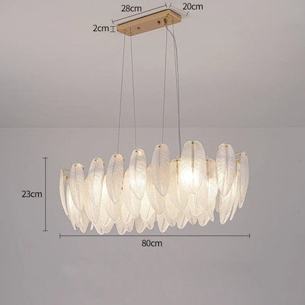 Lustre moderne en plumes et verre métallique — LZ4X9T2