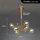 6 têtes claires / Avec des ampoules LED / CHINE