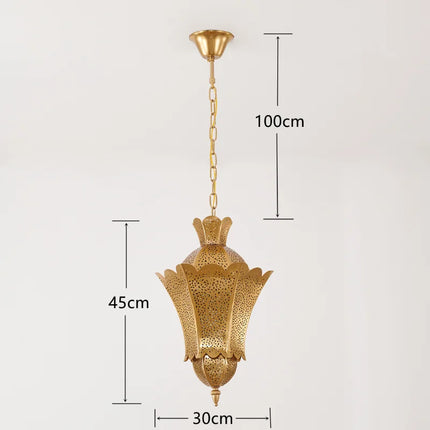 Suspension marocaine vintage en métal sculpté pour hôtel et restaurant — LZ4X9T