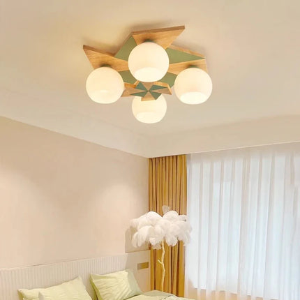 Plafonnier moulin à vent en rondins style rétro nordique pour chambre d’enfant — LZ4X9T2