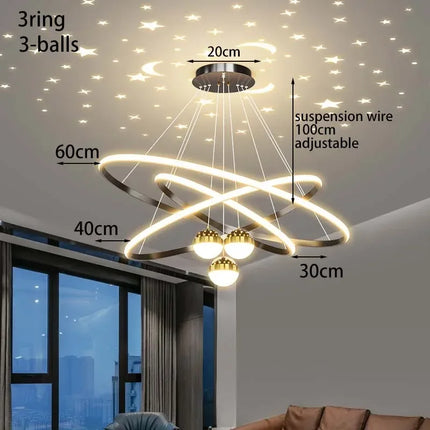 Lustre LED moderne effet ciel étoilé pour décoration intérieure — LZ4X9J