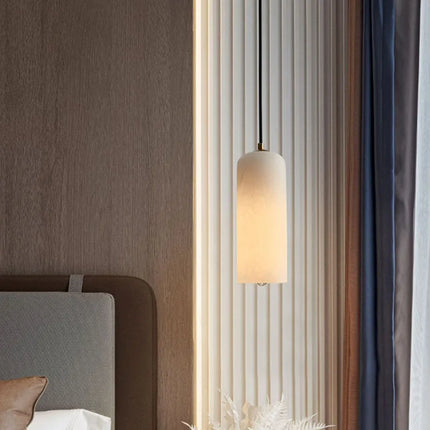 Lustre naturel en marbre avec ampoule cuivre simple — LZ4X9P