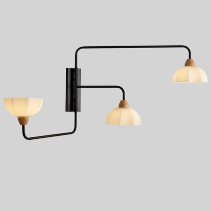 Applique murale industrielle médiévale à trois têtes avec bras articulé — LZ4XJ9