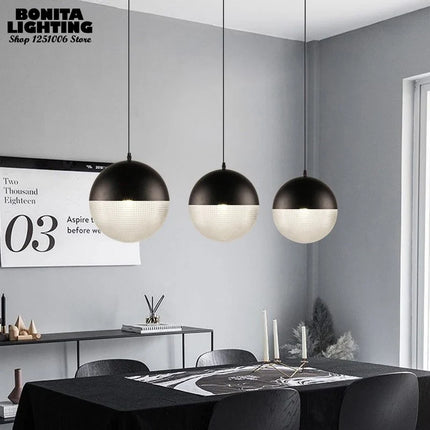 Suspension nordique en verre à motif carreaux pour décoration moderne — LZ4X9M