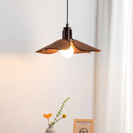 Suspension en bois et lin style sud-est asiatique avec fil réglable — LZ4XJ7