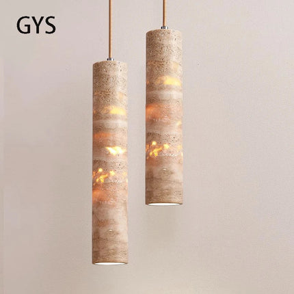 Suspension cylindrique LED au design effet marbre — LZ4X9T2