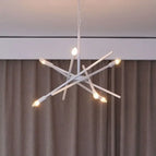 Corps de lampe blanc / 8 têtes / Lumière 3 couleurs
