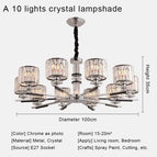 A cristal à 10 lumières / Lumière chaude / CHINE