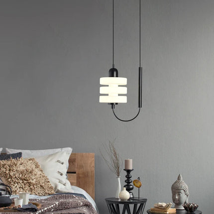 Lustre suspension en verre noir et blanc au design moderne élégant — LZ4QJ7