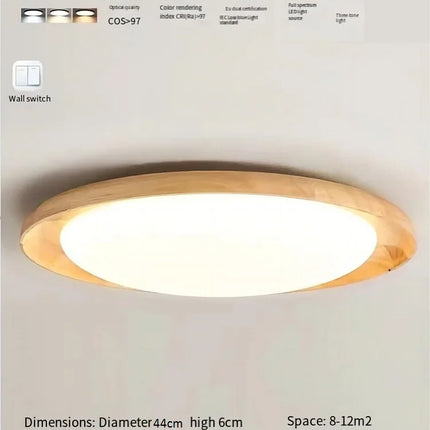 Plafonnier en bois massif au design wabi-sabi pour intérieur lumineux — LZ4X9T2