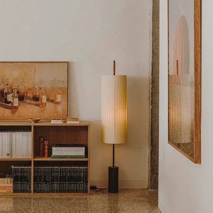 Lampadaire LED en tissu style wabi sabi pour décoration moderne — LZ4X9QJ