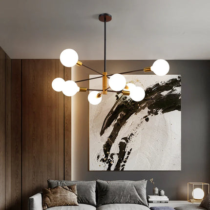 Lustre LED noir style Sputnik pour salon et salle à manger — LZ4X9P