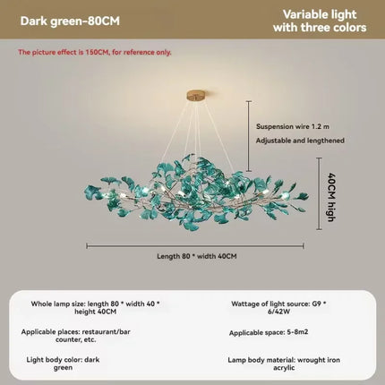 Lustre nordique Artpad avec feuilles en acrylique pour intérieur — LZ4X9M