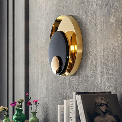 Applique murale LED en marbre et laiton doré design luxe — LZ4X9P2
