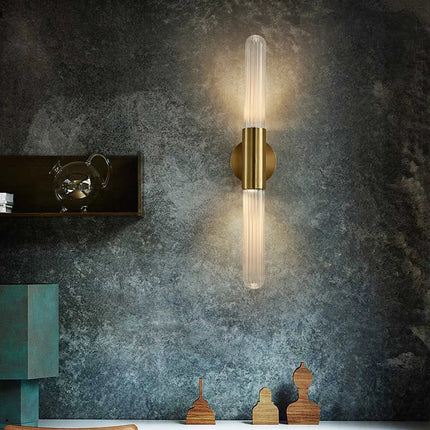 Applique murale moderne en verre avec éclairage minimaliste en métal — LZ4X9T2