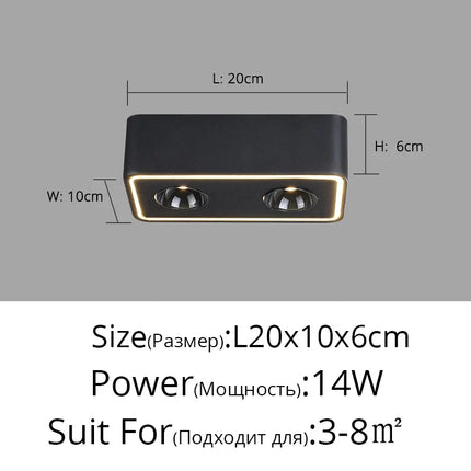 Spot carré LED anti-éblouissement à montage en surface — LZ4G7X