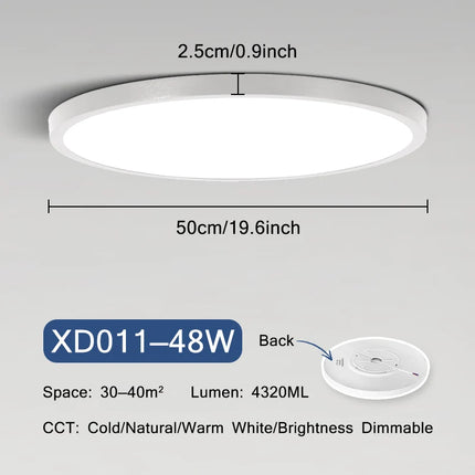 Plafonnier LED rond ultra mince à montage en surface — LZ4N7Q2F